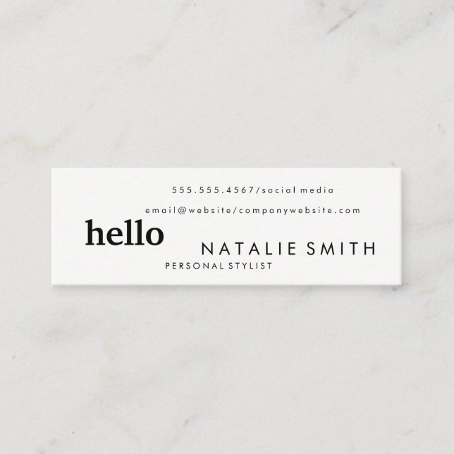 Minitarjeta De Visita Texto mixto (Anverso)