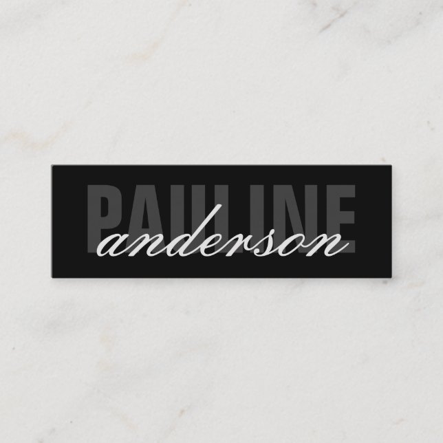 Minitarjeta De Visita Texto negrita y pendiente (Anverso)