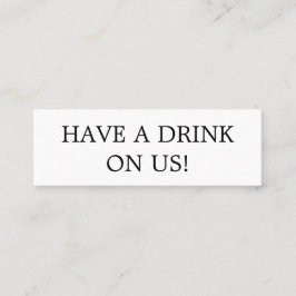 Minitarjeta De Visita Texto simple Billete de bebida gratis para Boda re