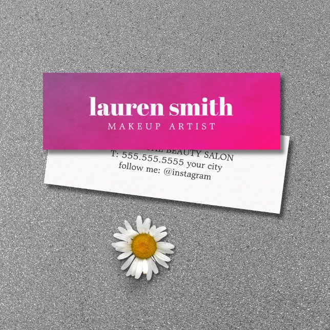 Minitarjeta De Visita Textura elegante moderna Artista de maquillaje mor (Subido por el creador)