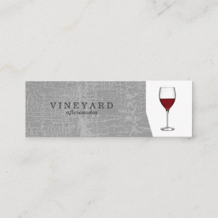 Minitarjeta De Visita Textura Gris con Copa de Vino