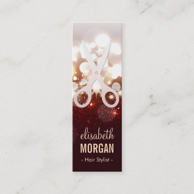 Minitarjeta De Visita Tijeras de espuma de oro de moda estilo cabello (Anverso)