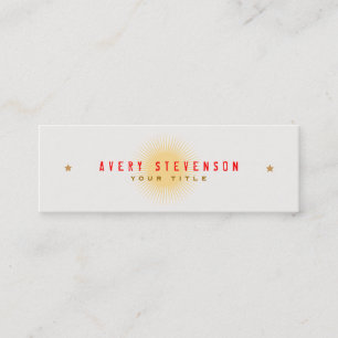 Minitarjeta De Visita Tipografía exclusiva de estrellas retro de cosecha