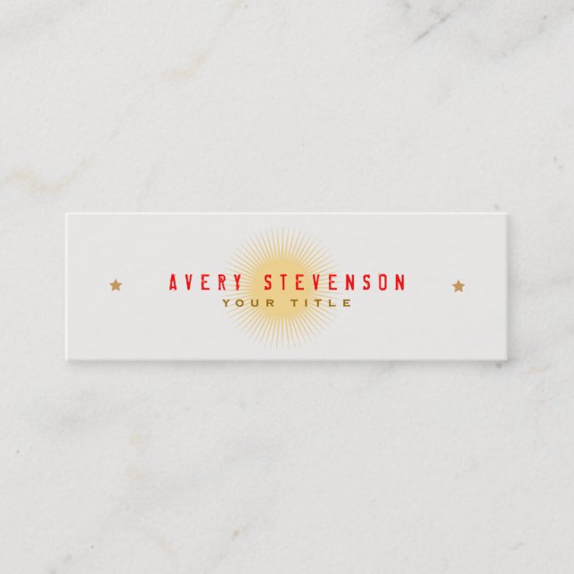 Minitarjeta De Visita Tipografía exclusiva de estrellas retro de cosecha (Anverso)