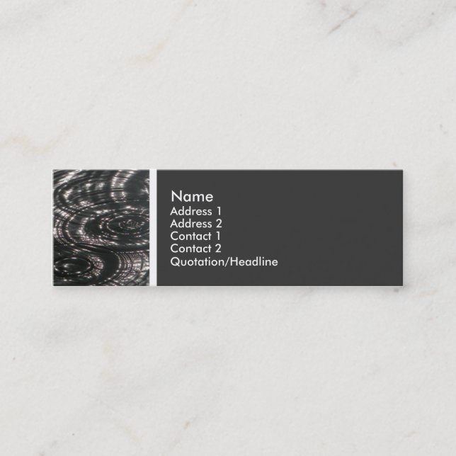 Minitarjeta De Visita Tono de textura (Lluvia en un estanque) II (Anverso)