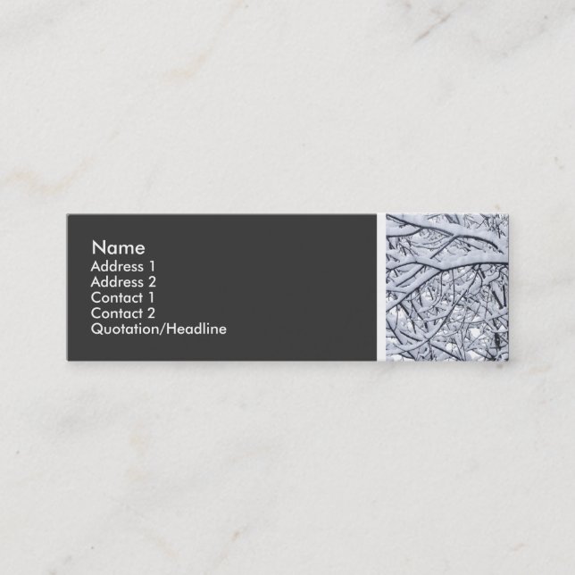 Minitarjeta De Visita Tono de textura - Ramas nevadas (Anverso)