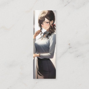 Minitarjeta De Visita Trabajador de oficina de Chica de Anime