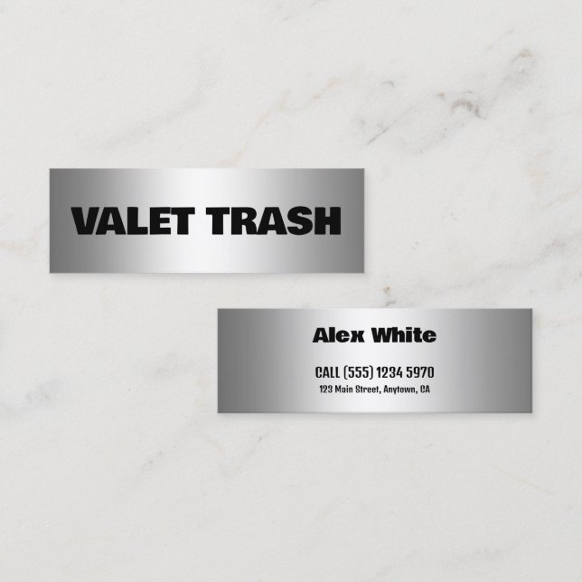Minitarjeta De Visita Trash de Valet (Anverso / Reverso)