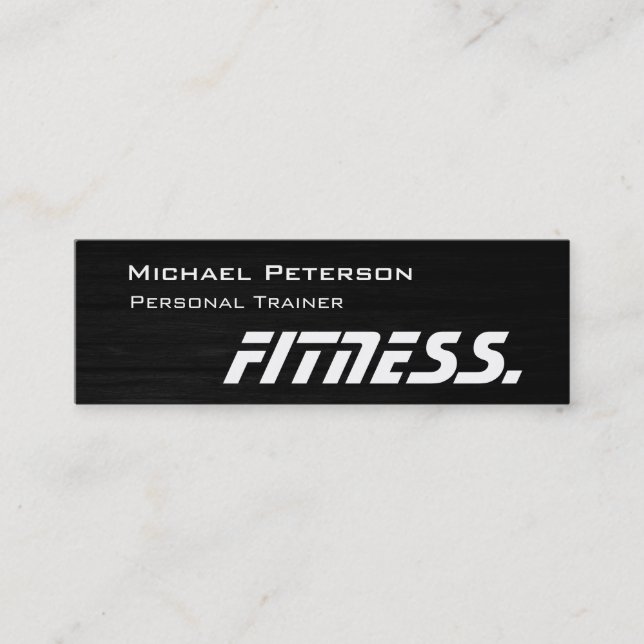 Minitarjeta De Visita Trendy Wood Trainer Fitness Skinny Business Card (Anverso)
