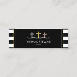 Minitarjeta De Visita Trío de cruces de Relieve metalizado tachado de re