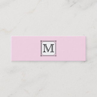 Minitarjeta De Visita Tu carta. Personalizado Monograma. Blanco negro ro