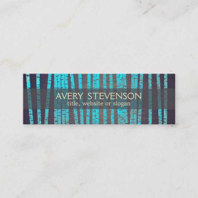 Minitarjeta De Visita Turquoise Blue Bamboo Nature Health Spa Wood (Anverso)