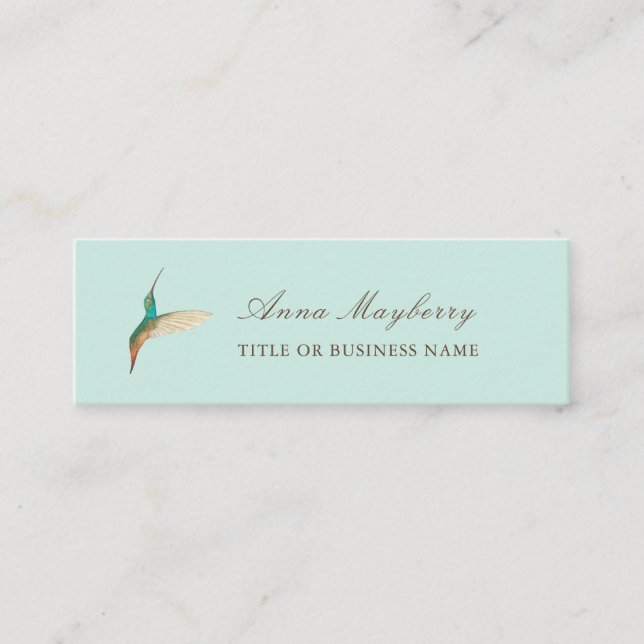 Minitarjeta De Visita Turquoise Hummingbird Mini Business Card (Anverso)