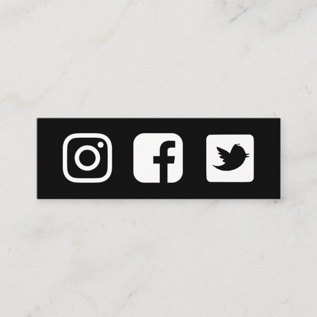 Minitarjeta De Visita Twitter en blanco y negro (Anverso)