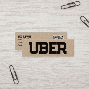 Minitarjeta De Visita Uber Driver QR Kraft