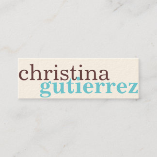 Minitarjeta De Visita Último intercambio de red tipografía de crudo azul