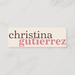 Minitarjeta De Visita Último intercambio de red tipografía de cruz rosa