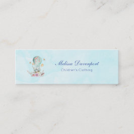 Minitarjeta De Visita Un caprichoso conejito montando en un globo aerost