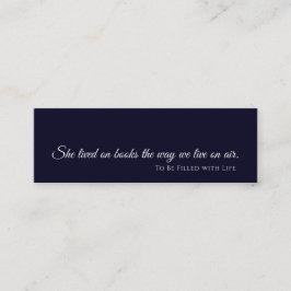 Minitarjeta De Visita Un libro es un sueño | Diseño de marcadores azules