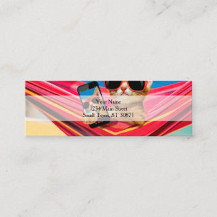 Minitarjeta De Visita Un lindo gato estaba tirado en una hamaca