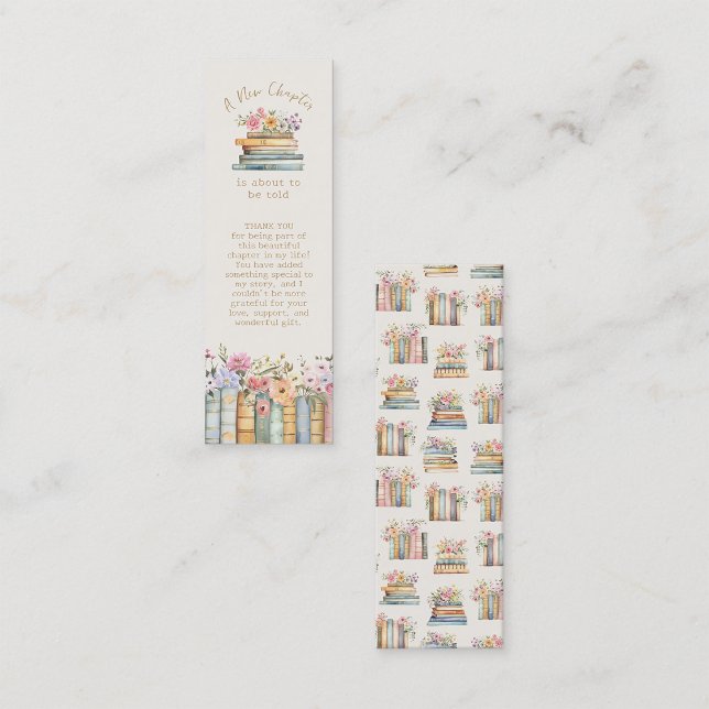 Minitarjeta De Visita Un nuevo capítulo del libro de flores silvestres f (A New Chapter Wildflower Book Bookmark Favor Mini Business Card by Painted Paperie
)