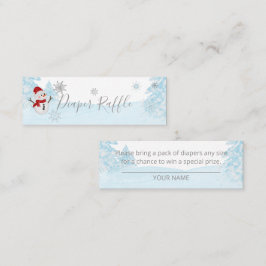 Minitarjeta De Visita Un pequeño Baby Shower azul con copo de nieve