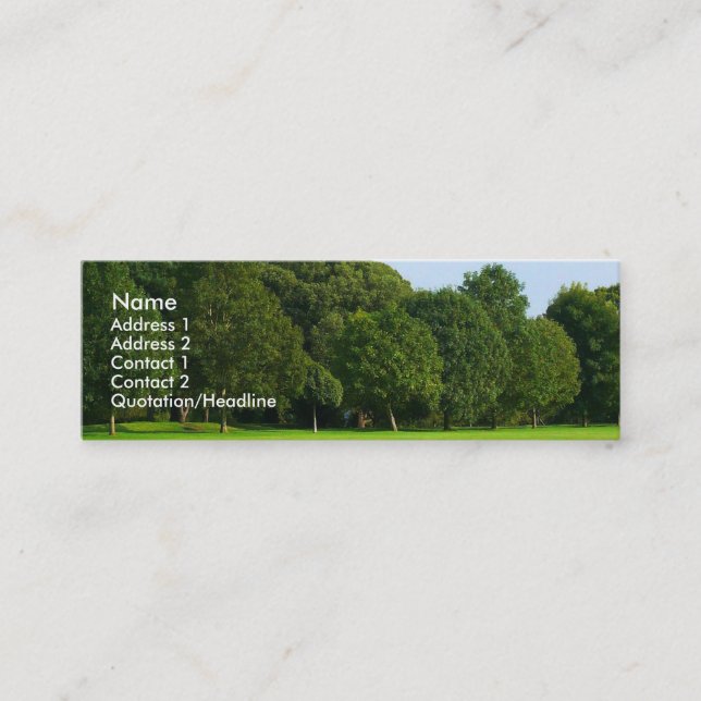 Minitarjeta De Visita Una tarde tranquila en el parque (Anverso)