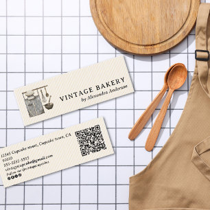 Minitarjeta De Visita Utensilios de cocina vintage retro pastelería chef