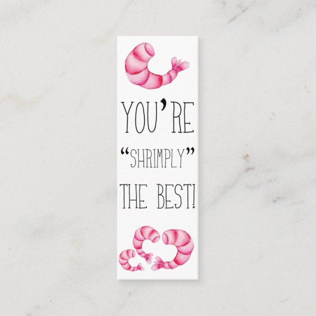 Minitarjeta De Visita ¡Valentine's You are Shrimply the Best! (Anverso)