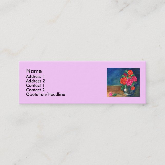 Minitarjeta De Visita Vase con plantilla de flores (Anverso)