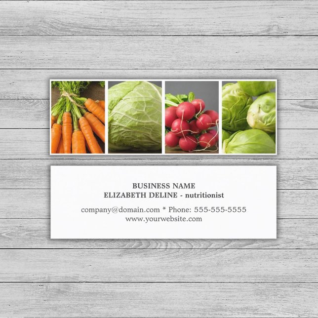 Minitarjeta De Visita Vegetales limpios modernos fotonutricionistas (Subido por el creador)