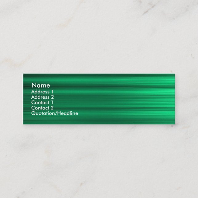 Minitarjeta De Visita Verde cepillado (Anverso)