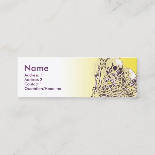 Minitarjeta De Visita Verde ESQUELÉTICO del AMOR (Anverso)