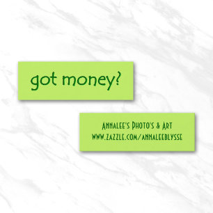 Minitarjeta De Visita ¿Verde Tiene Dinero?