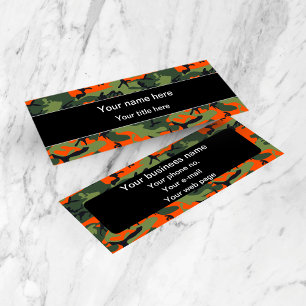 Minitarjeta De Visita Verde y Camuflaje Naranja, Camuflaje, Militar, Ejé