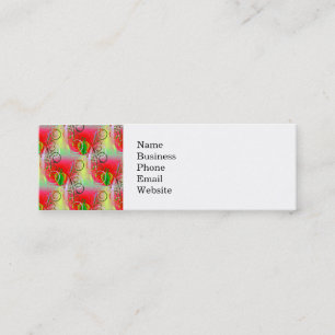 Minitarjeta De Visita Vides florales de la primavera amarilla verde roja