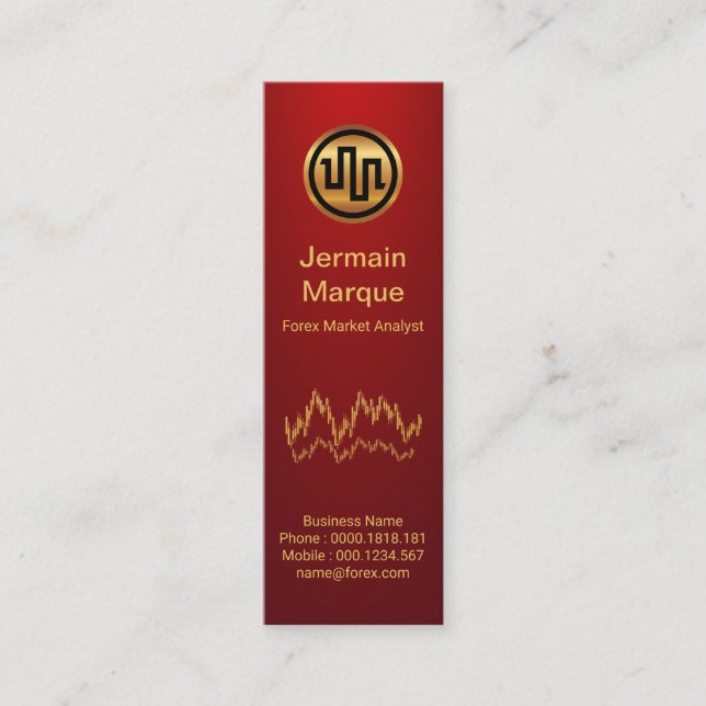 Minitarjeta De Visita Viñeta roja simple de bolsa (Anverso)