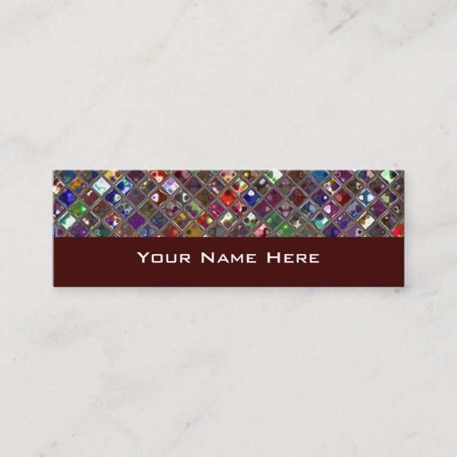 Minitarjeta De Visita Vino delgado multicolor de Glitz Tiles (Anverso)