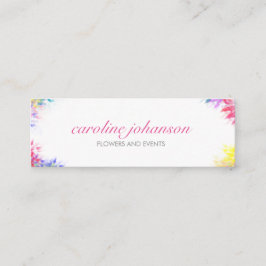 Minitarjeta De Visita Violet yellow artistic painting brush flowers card