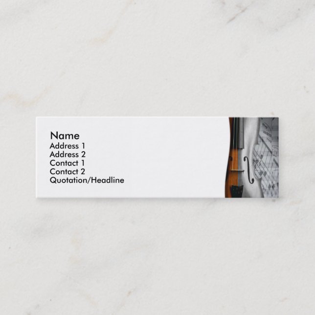 Minitarjeta De Visita Violin Business Card (Anverso)