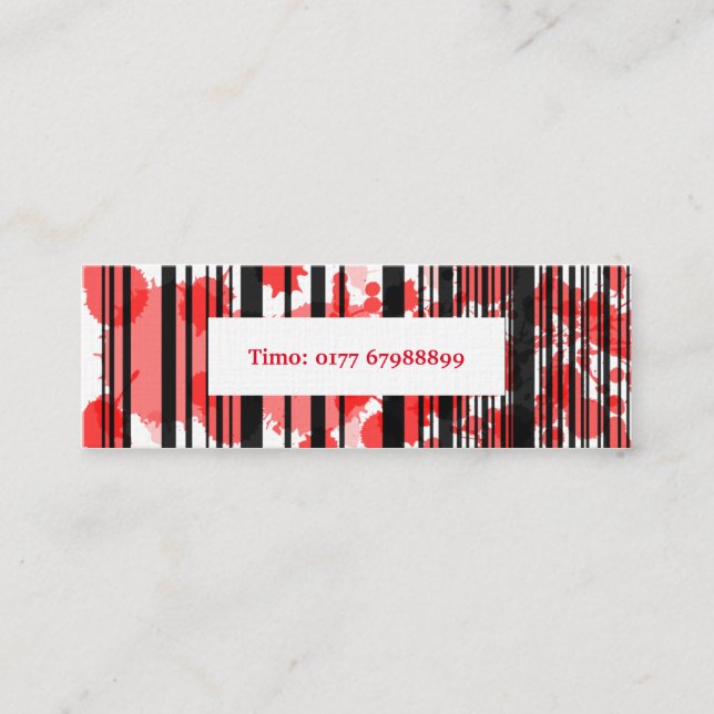 Minitarjeta De Visita Visitenkarte Mini rot schwarz (Anverso)