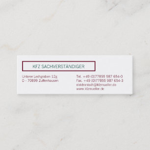 Minitarjeta De Visita Visitenkarten Klassisch