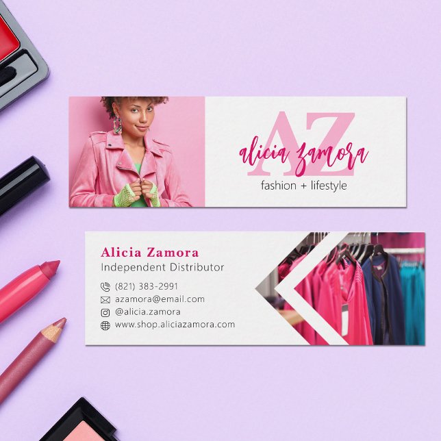 Minitarjeta De Visita Viva la Moda magenta moderna Personalizado audaz e (Subido por el creador)