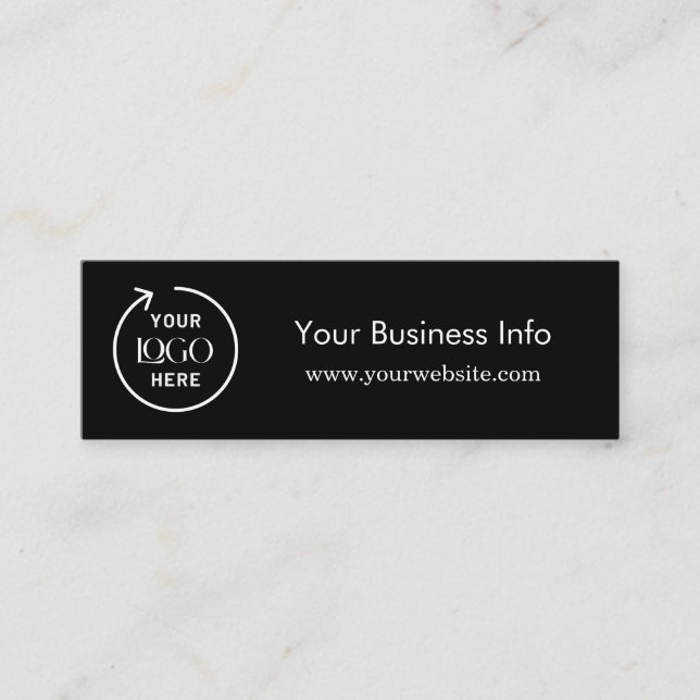 Minitarjeta De Visita Voucher para bebidas corporativas | Negro minimali (Anverso)