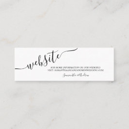 Minitarjeta De Visita Web site casual blanco negro del boda de la