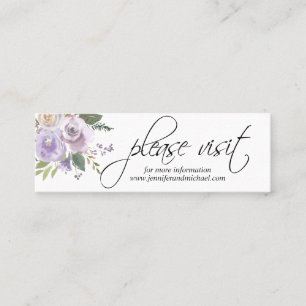 Minitarjeta De Visita WEB SITE floral Info de la boda de la lavanda de