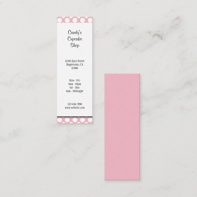 Minitarjeta De Visita White Polka Dots on Pink Editable Business (Anverso / Reverso)