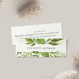 Minitarjeta De Visita Wild Meadow | acuarela verde Botánica