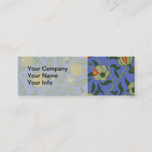 Minitarjeta De Visita William Morris Papel de fondo azul granate