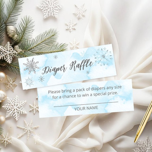 Minitarjeta De Visita Winter Boy Baby Shower Diaper Raffle (Subido por el creador)
